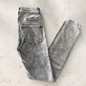 Express black acid wash skinny jean